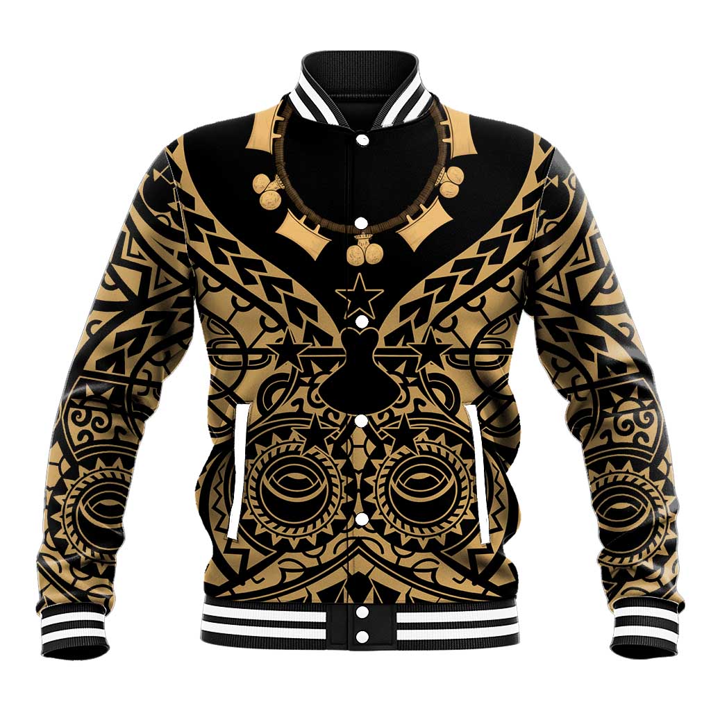 Austral Islands Baseball Jacket Tuhaa Pae Penu Stars Necklace Gold LT14 Unisex Gold - Polynesian Pride
