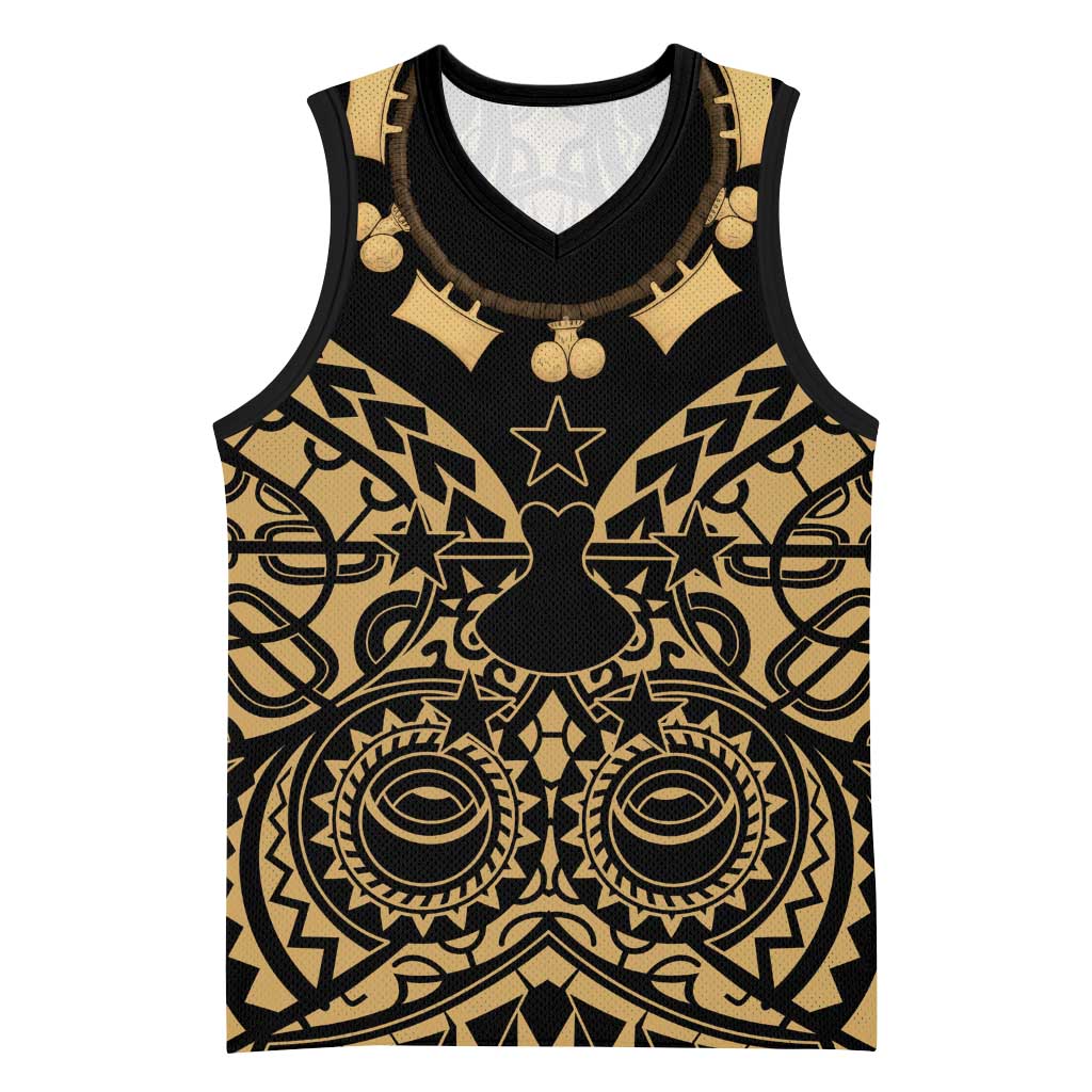 Austral Islands Basketball Jersey Tuhaa Pae Penu Stars Necklace Gold - Polynesian Pride