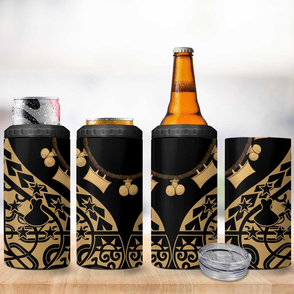Austral Islands 4 in 1 Can Cooler Tumbler Tuhaa Pae Penu Stars Necklace Gold - Polynesian Pride