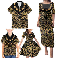 Austral Islands Family Matching Puletasi and Hawaiian Shirt Tuhaa Pae Penu Stars Necklace Gold - Polynesian Pride