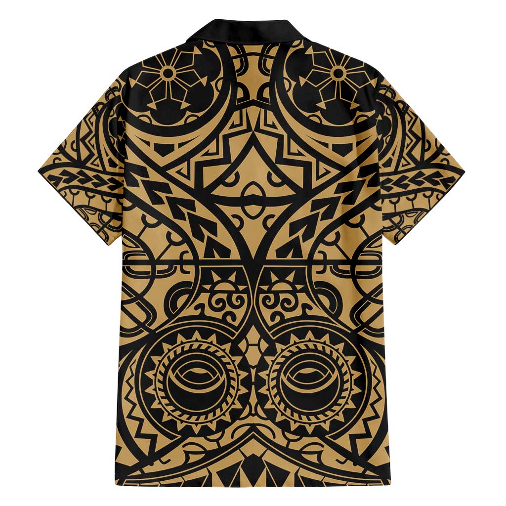 Austral Islands Family Matching Short Sleeve Bodycon Dress and Hawaiian Shirt Tuhaa Pae Penu Stars Necklace Gold - Polynesian Pride