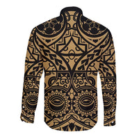 Austral Islands Long Sleeve Button Shirt Tuhaa Pae Penu Stars Necklace Gold - Polynesian Pride