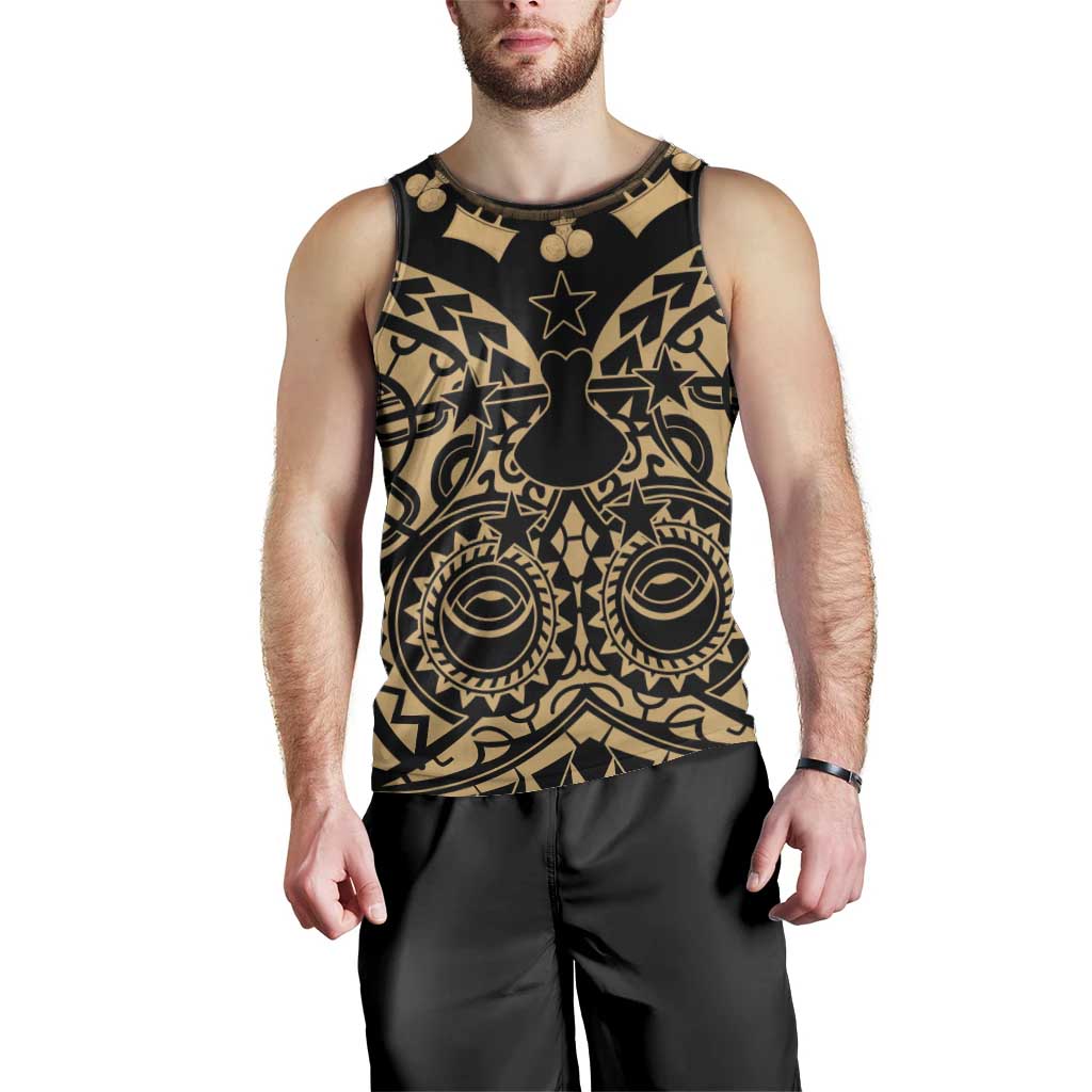 Austral Islands Men Tank Top Tuhaa Pae Penu Stars Necklace Gold - Polynesian Pride