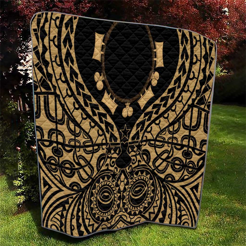 Austral Islands Quilt Tuhaa Pae Penu Stars Necklace Gold - Polynesian Pride