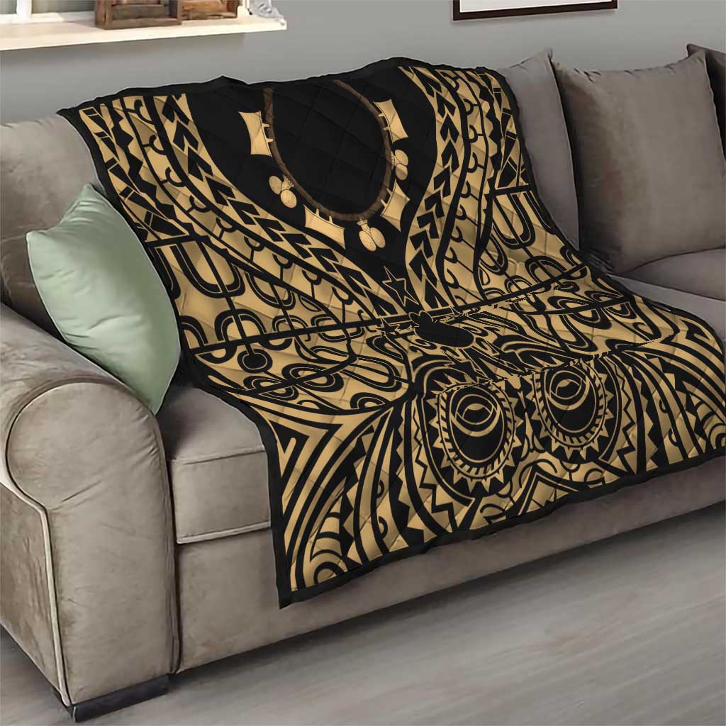 Austral Islands Quilt Tuhaa Pae Penu Stars Necklace Gold - Polynesian Pride