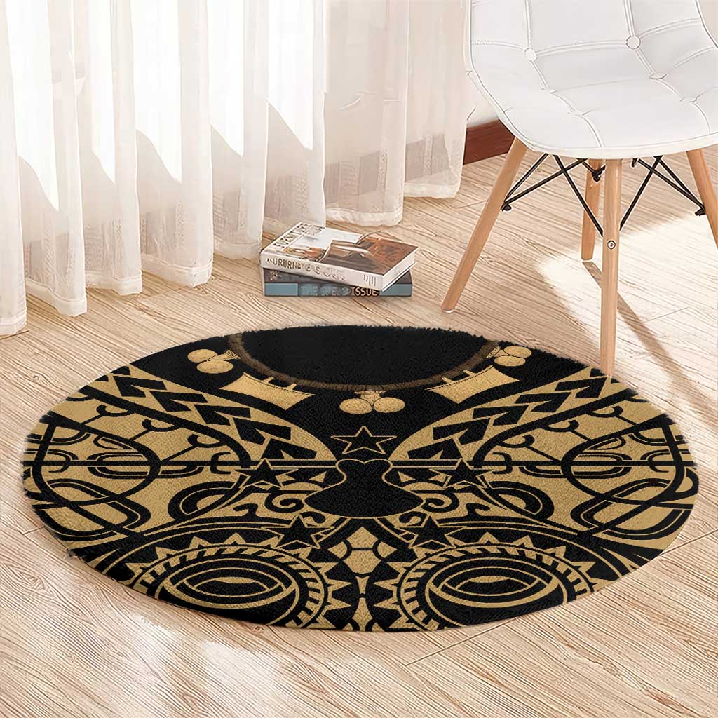 Austral Islands Round Carpet Tuhaa Pae Penu Stars Necklace Gold - Polynesian Pride