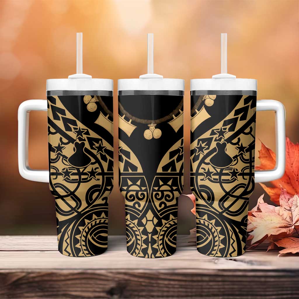 Austral Islands Tumbler With Handle Tuhaa Pae Penu Stars Necklace Gold - Polynesian Pride