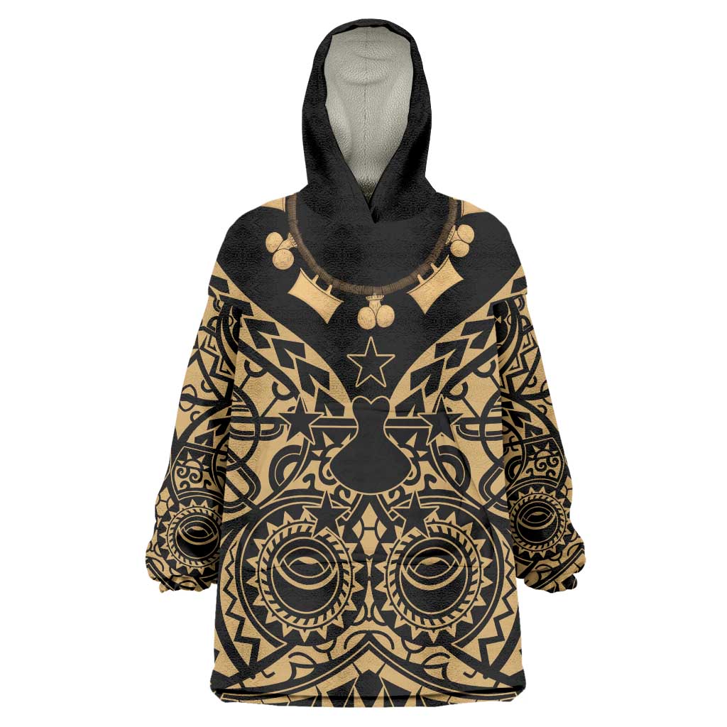 Austral Islands Wearable Blanket Hoodie Tuhaa Pae Penu Stars Necklace Gold LT14 One Size Gold - Polynesian Pride