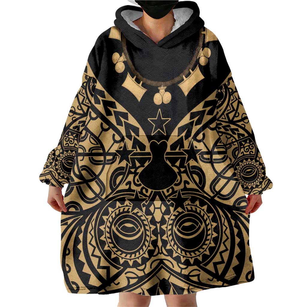 Austral Islands Wearable Blanket Hoodie Tuhaa Pae Penu Stars Necklace Gold LT14 - Polynesian Pride