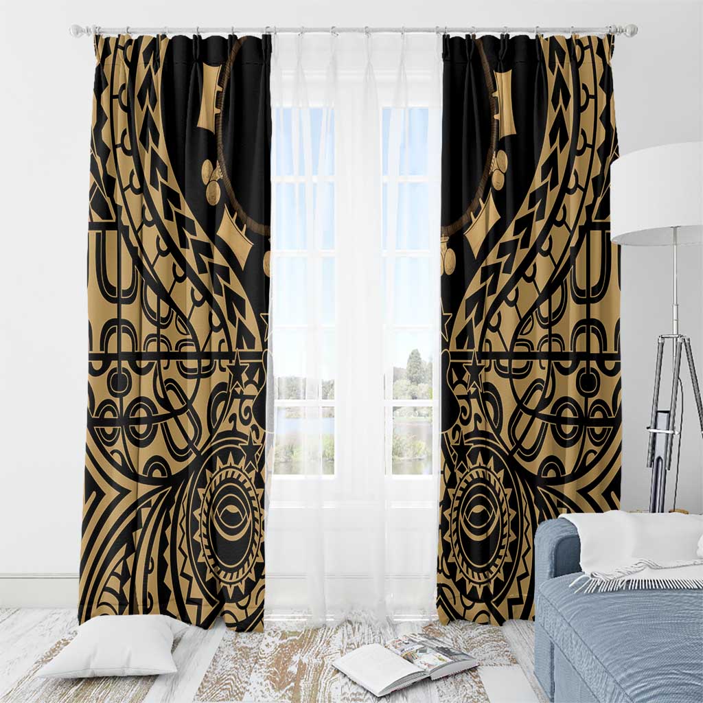 Austral Islands Window Curtain Tuhaa Pae Penu Stars Necklace Gold - Polynesian Pride