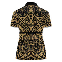 Austral Islands Women Polo Shirt Tuhaa Pae Penu Stars Necklace Gold - Polynesian Pride