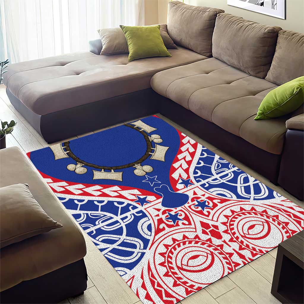 Austral Islands Area Rug Tuhaa Pae Penu Stars Necklace Red - Polynesian Pride