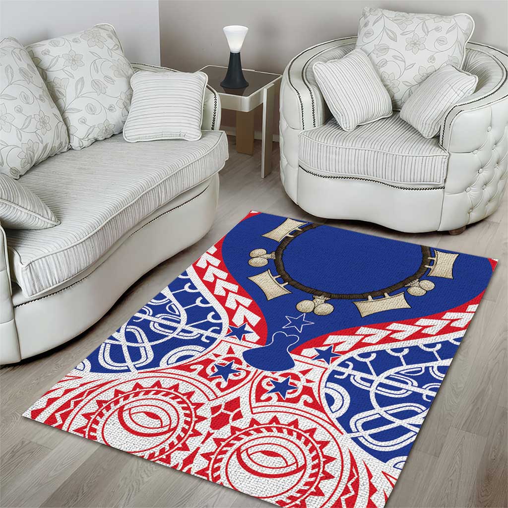 Austral Islands Area Rug Tuhaa Pae Penu Stars Necklace Red - Polynesian Pride