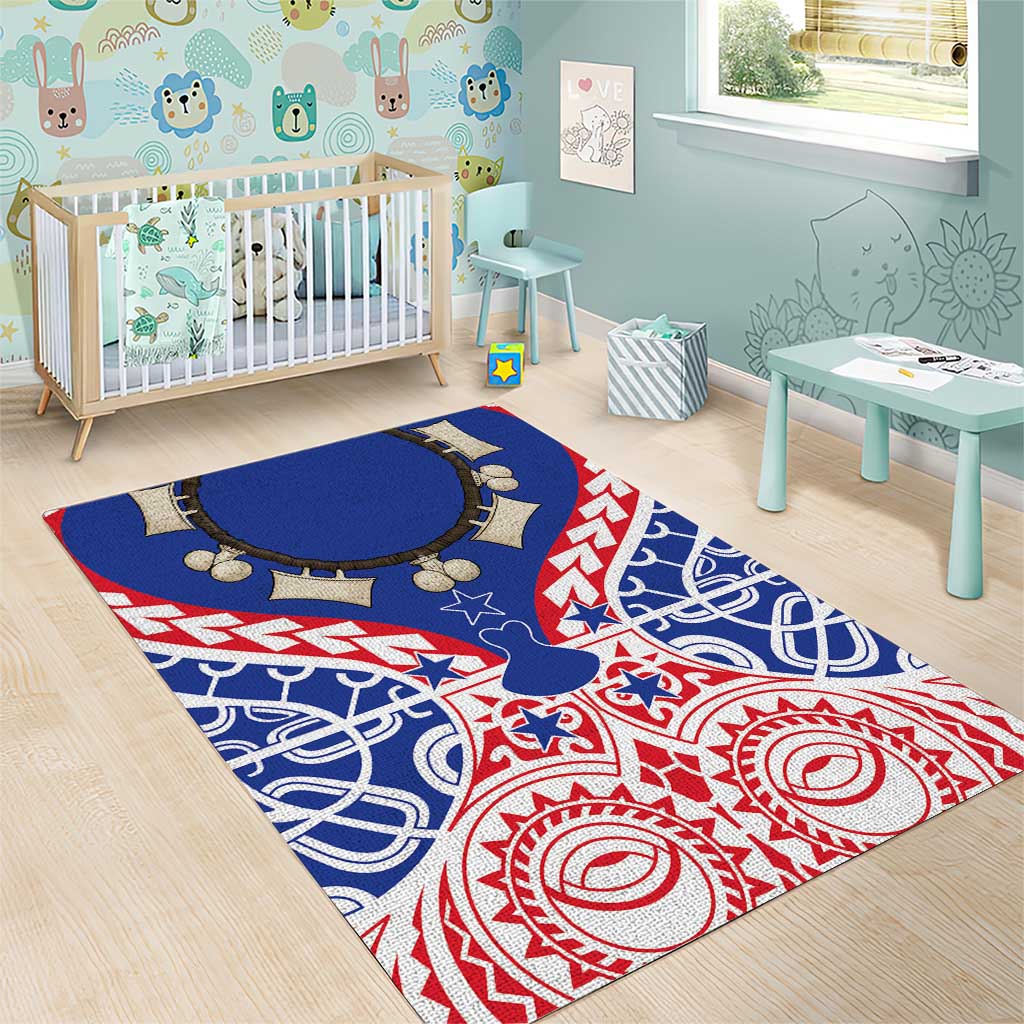 Austral Islands Area Rug Tuhaa Pae Penu Stars Necklace Red - Polynesian Pride