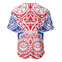 Austral Islands Baseball Jersey Tuhaa Pae Penu Stars Necklace Red - Polynesian Pride