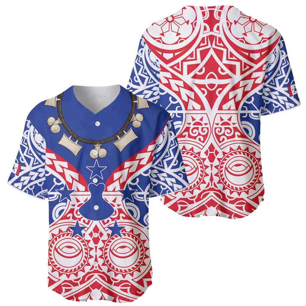 Austral Islands Baseball Jersey Tuhaa Pae Penu Stars Necklace Red - Polynesian Pride
