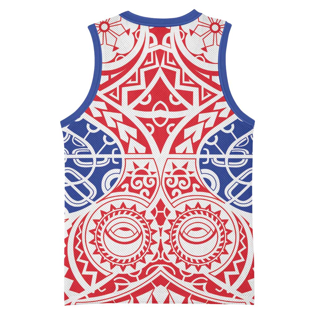 Austral Islands Basketball Jersey Tuhaa Pae Penu Stars Necklace Red LT14 - Polynesian Pride