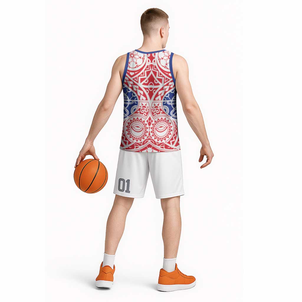 Austral Islands Basketball Jersey Tuhaa Pae Penu Stars Necklace Red LT14 - Polynesian Pride