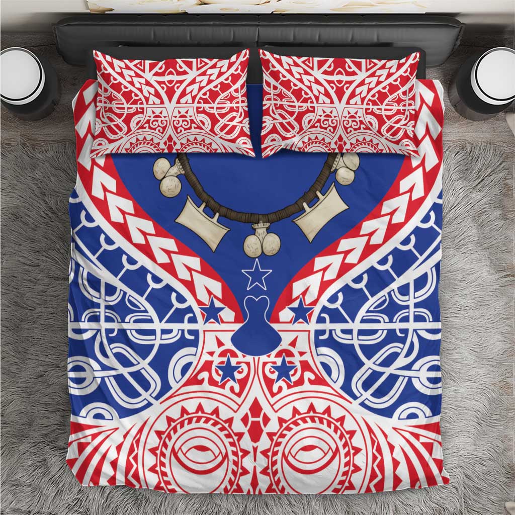 Austral Islands Bedding Set Tuhaa Pae Penu Stars Necklace Red - Polynesian Pride