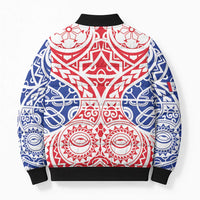 Austral Islands Bomber Puffer Jacket Tuhaa Pae Penu Stars Necklace Red LT14 - Polynesian Pride