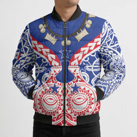 Austral Islands Bomber Puffer Jacket Tuhaa Pae Penu Stars Necklace Red LT14 - Polynesian Pride