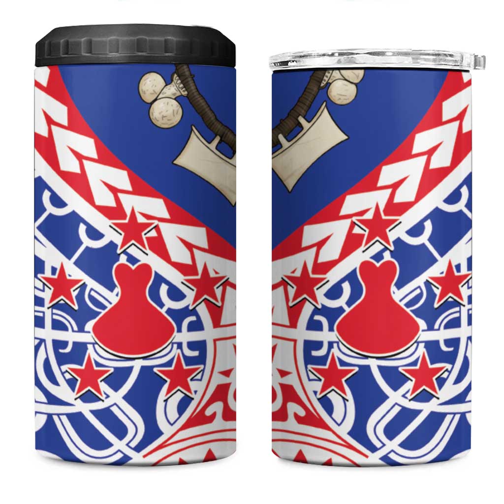 Austral Islands 4 in 1 Can Cooler Tumbler Tuhaa Pae Penu Stars Necklace Red - Polynesian Pride