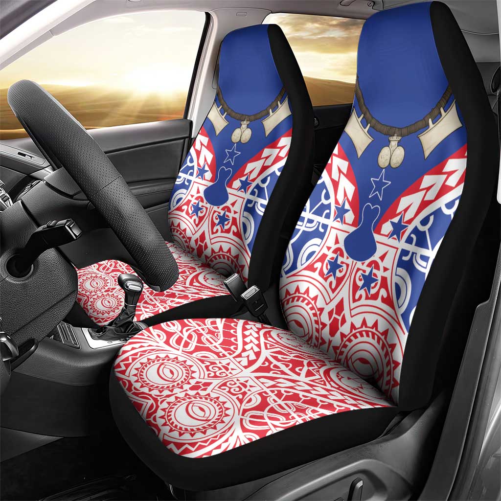 Austral Islands Car Seat Cover Tuhaa Pae Penu Stars Necklace Red - Polynesian Pride