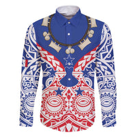 Austral Islands Family Matching Long Sleeve Bodycon Dress and Hawaiian Shirt Tuhaa Pae Penu Stars Necklace Red - Polynesian Pride