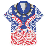 Austral Islands Family Matching Puletasi and Hawaiian Shirt Tuhaa Pae Penu Stars Necklace Red - Polynesian Pride