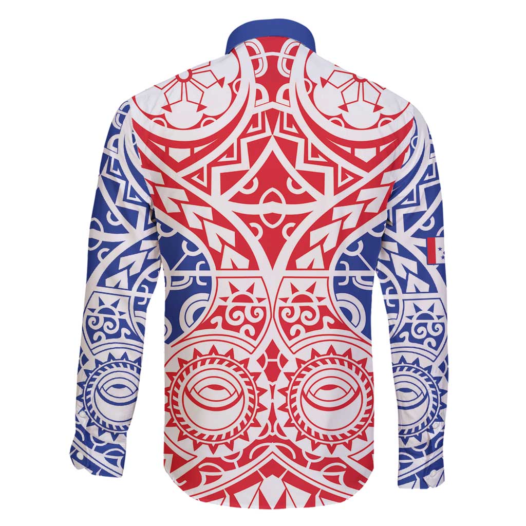 Austral Islands Family Matching Puletasi and Hawaiian Shirt Tuhaa Pae Penu Stars Necklace Red - Polynesian Pride