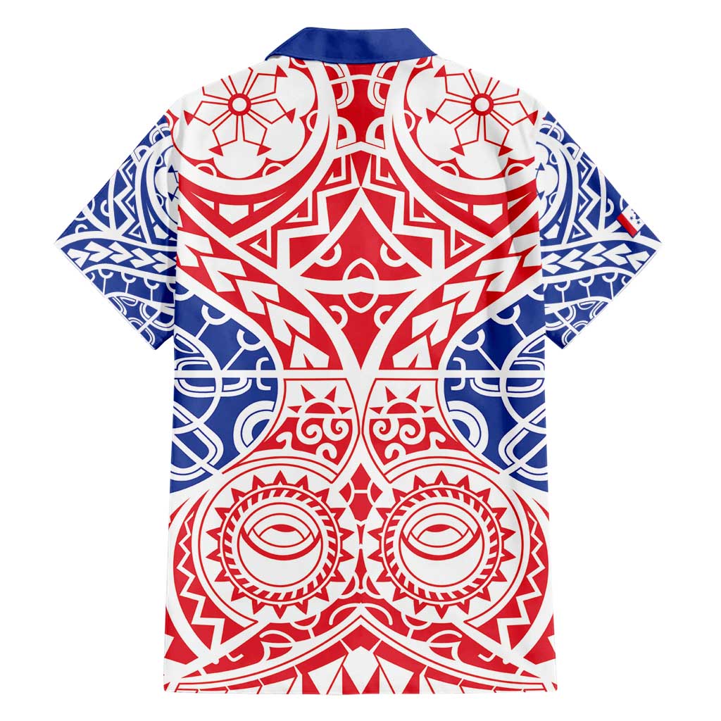 Austral Islands Family Matching Short Sleeve Bodycon Dress and Hawaiian Shirt Tuhaa Pae Penu Stars Necklace Red - Polynesian Pride