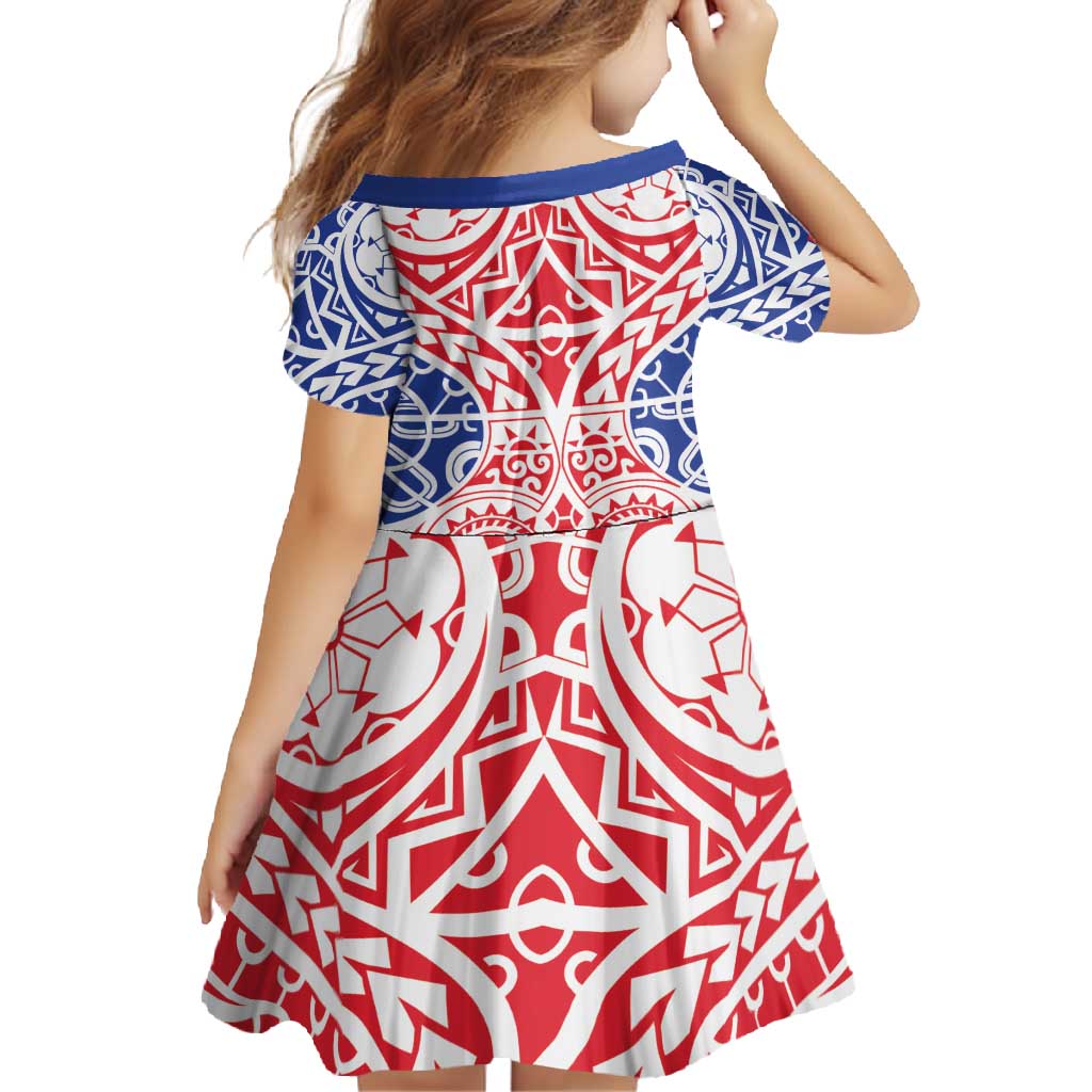 Austral Islands Family Matching Summer Maxi Dress and Hawaiian Shirt Tuhaa Pae Penu Stars Necklace Red - Polynesian Pride