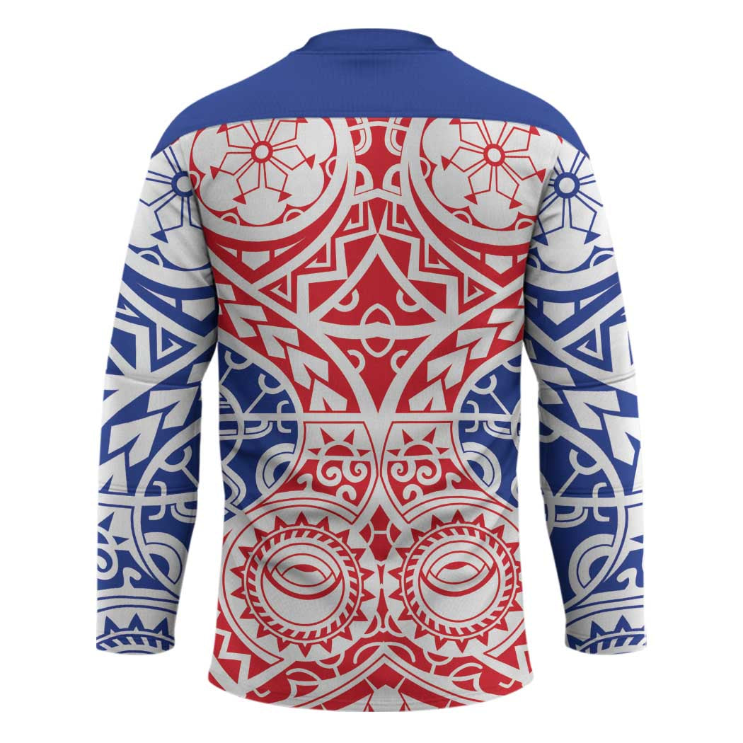 Austral Islands Hockey Jersey Tuhaa Pae Penu Stars Necklace Red - Polynesian Pride