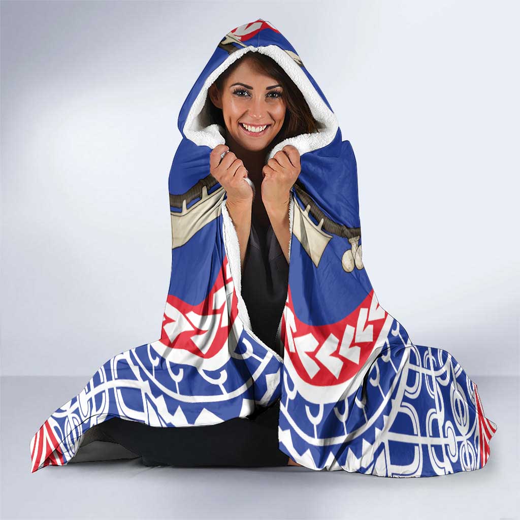 Austral Islands Hooded Blanket Tuhaa Pae Penu Stars Necklace Red - Polynesian Pride