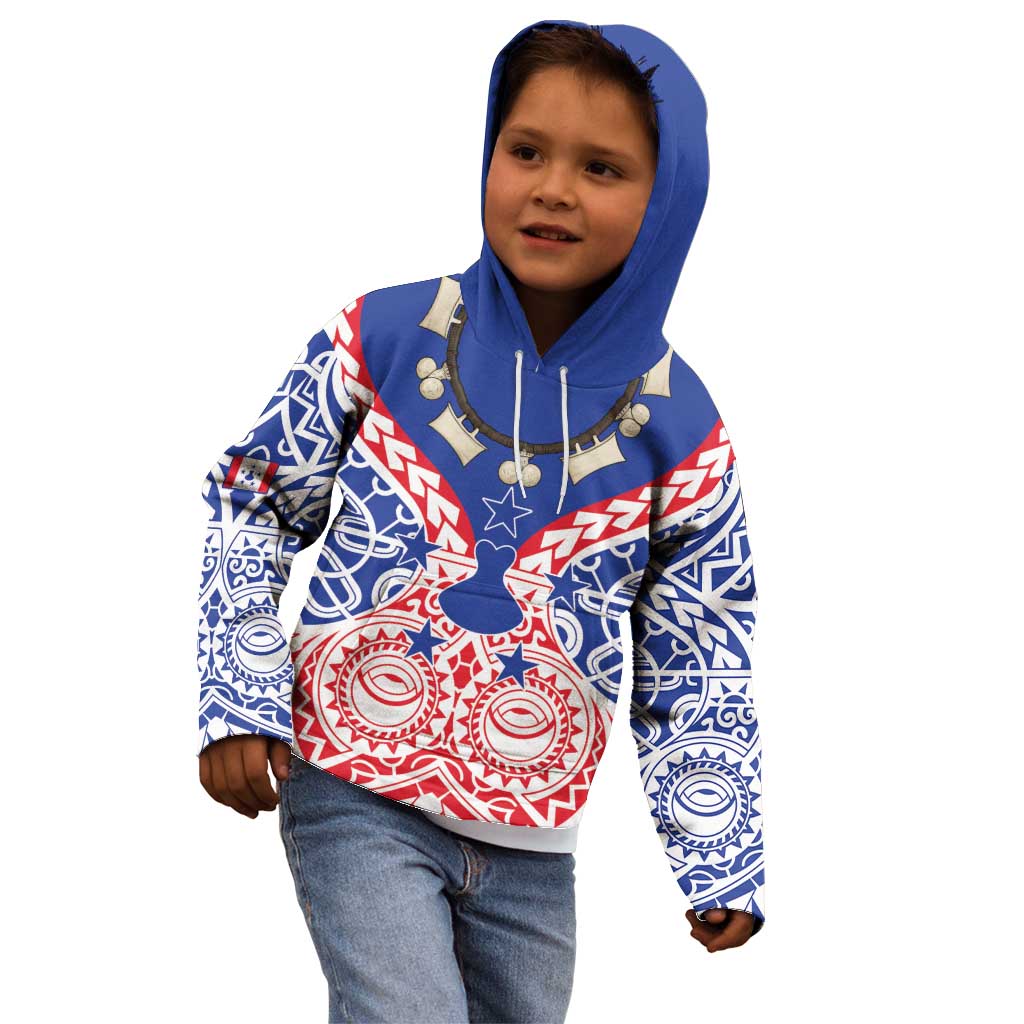Austral Islands Kid Hoodie Tuhaa Pae Penu Stars Necklace Red - Polynesian Pride