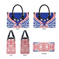 Austral Islands Leather Bag Tuhaa Pae Penu Stars Necklace Red - Polynesian Pride