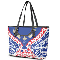 Austral Islands Leather Tote Bag Tuhaa Pae Penu Stars Necklace Red - Polynesian Pride