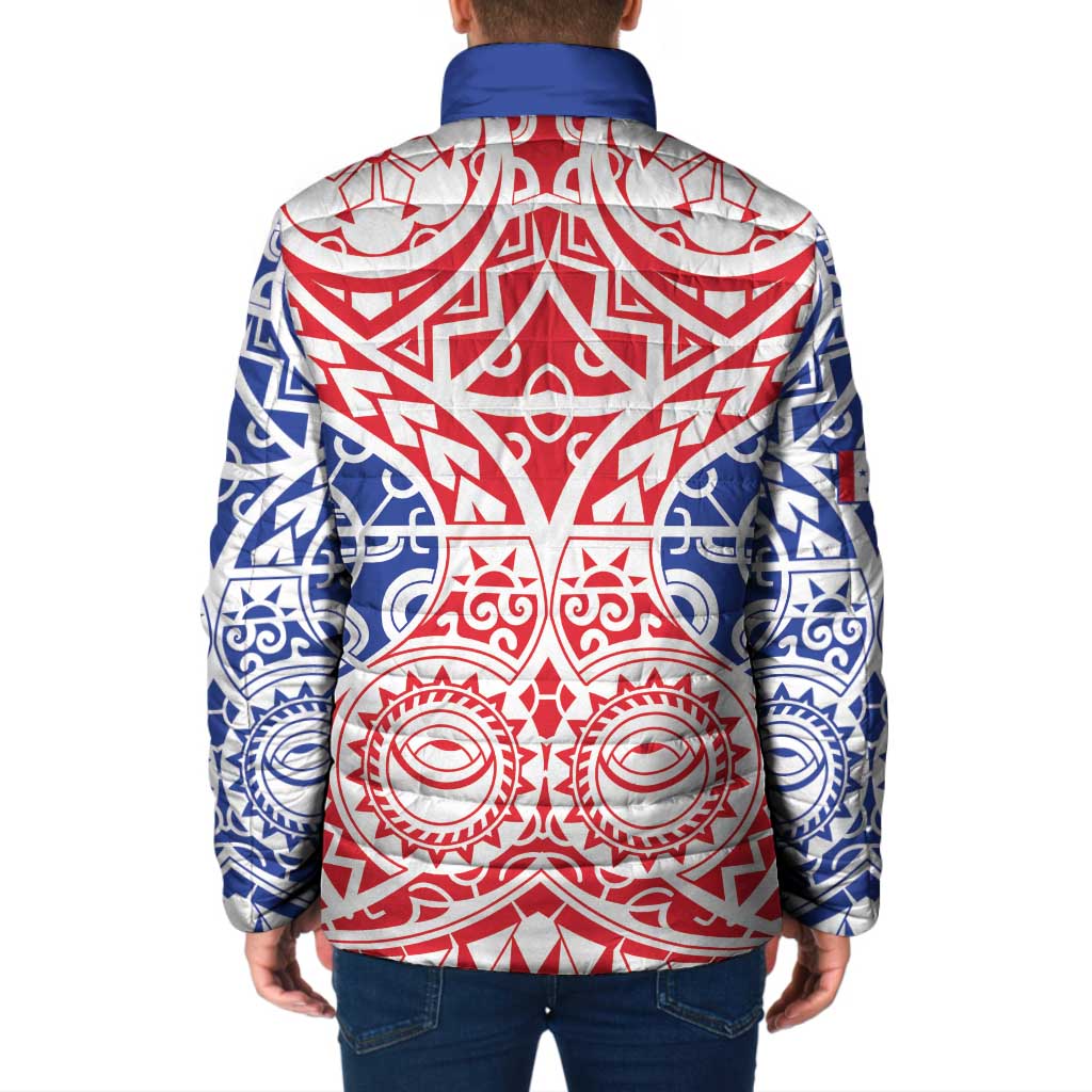 Austral Islands Padded Jacket Tuhaa Pae Penu Stars Necklace Red - Polynesian Pride