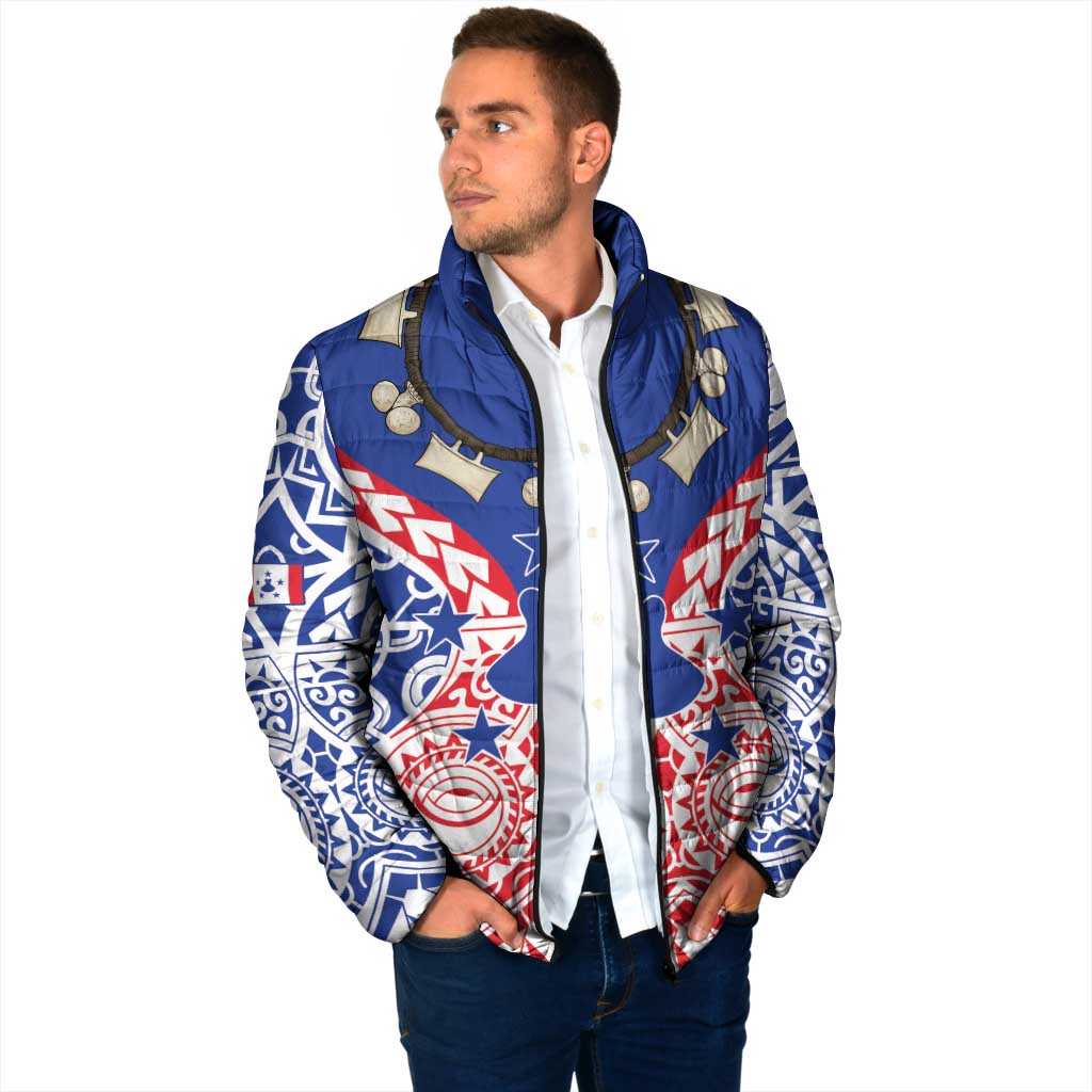 Austral Islands Padded Jacket Tuhaa Pae Penu Stars Necklace Red - Polynesian Pride