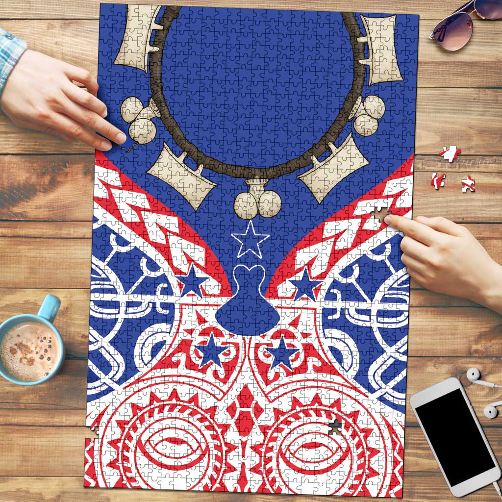 Austral Islands Puzzle Tuhaa Pae Penu Stars Necklace Red - Polynesian Pride