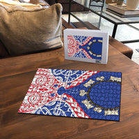 Austral Islands Puzzle Tuhaa Pae Penu Stars Necklace Red - Polynesian Pride