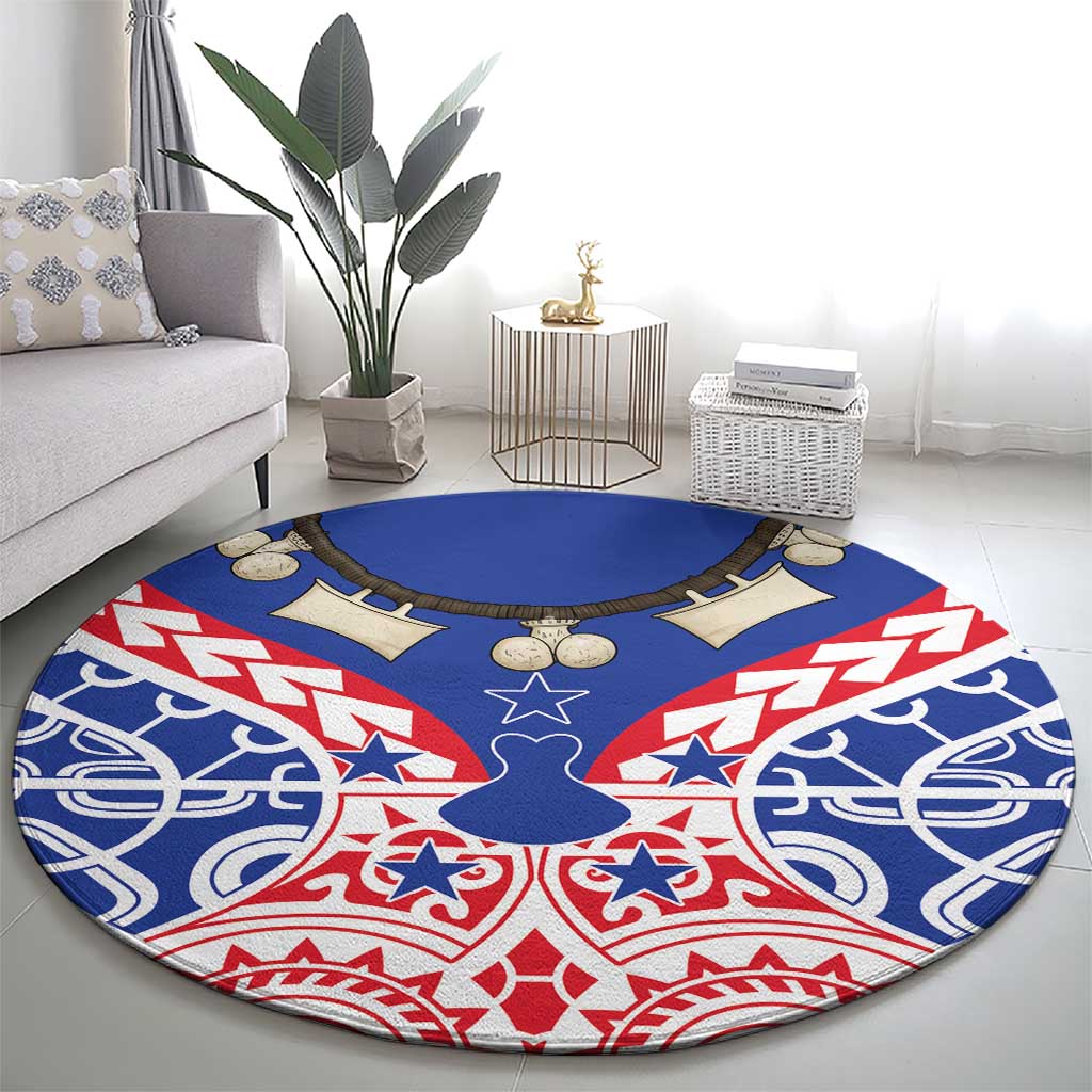 Austral Islands Round Carpet Tuhaa Pae Penu Stars Necklace Red - Polynesian Pride