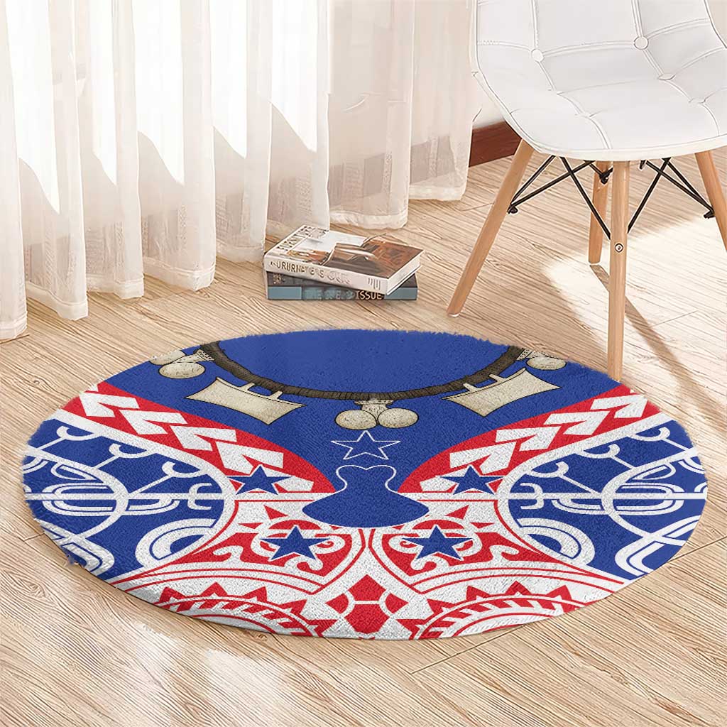 Austral Islands Round Carpet Tuhaa Pae Penu Stars Necklace Red - Polynesian Pride