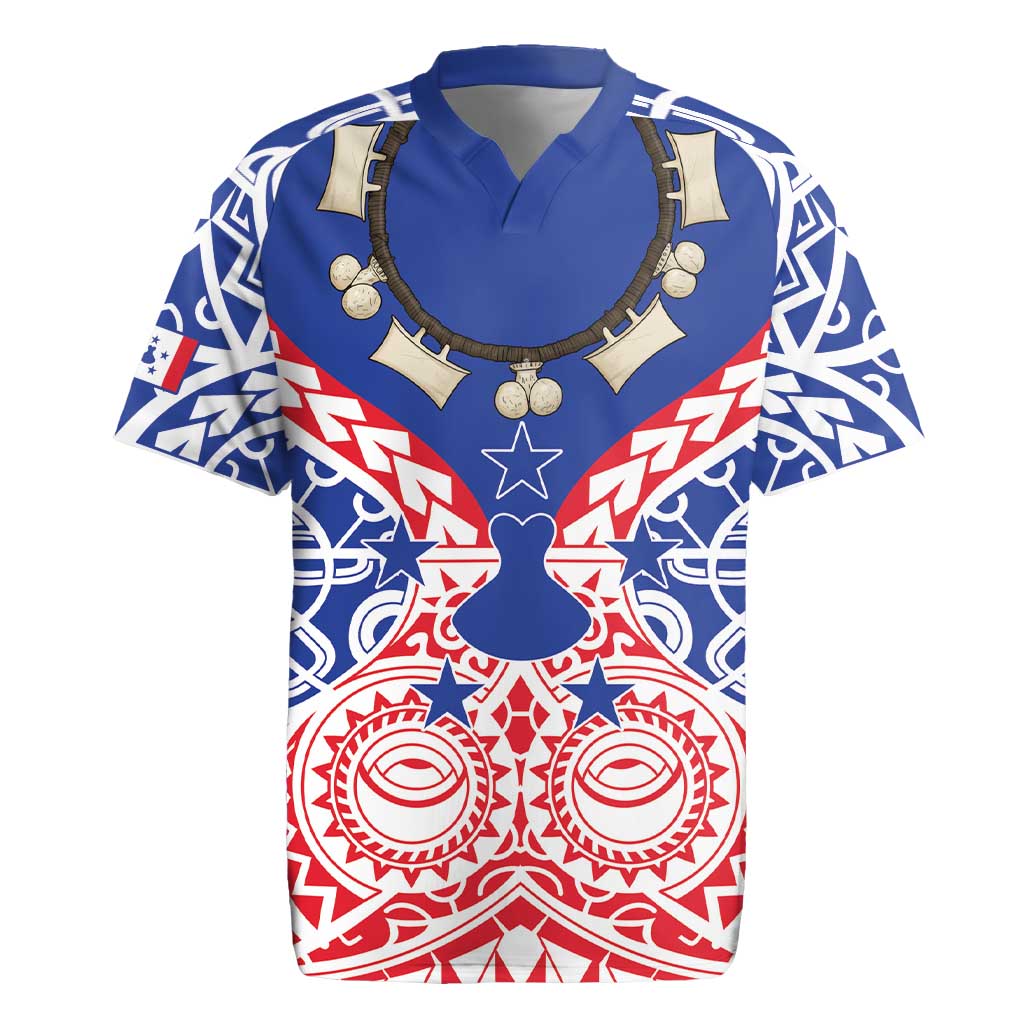 Austral Islands Rugby Jersey Tuhaa Pae Penu Stars Necklace Red LT14 Red - Polynesian Pride