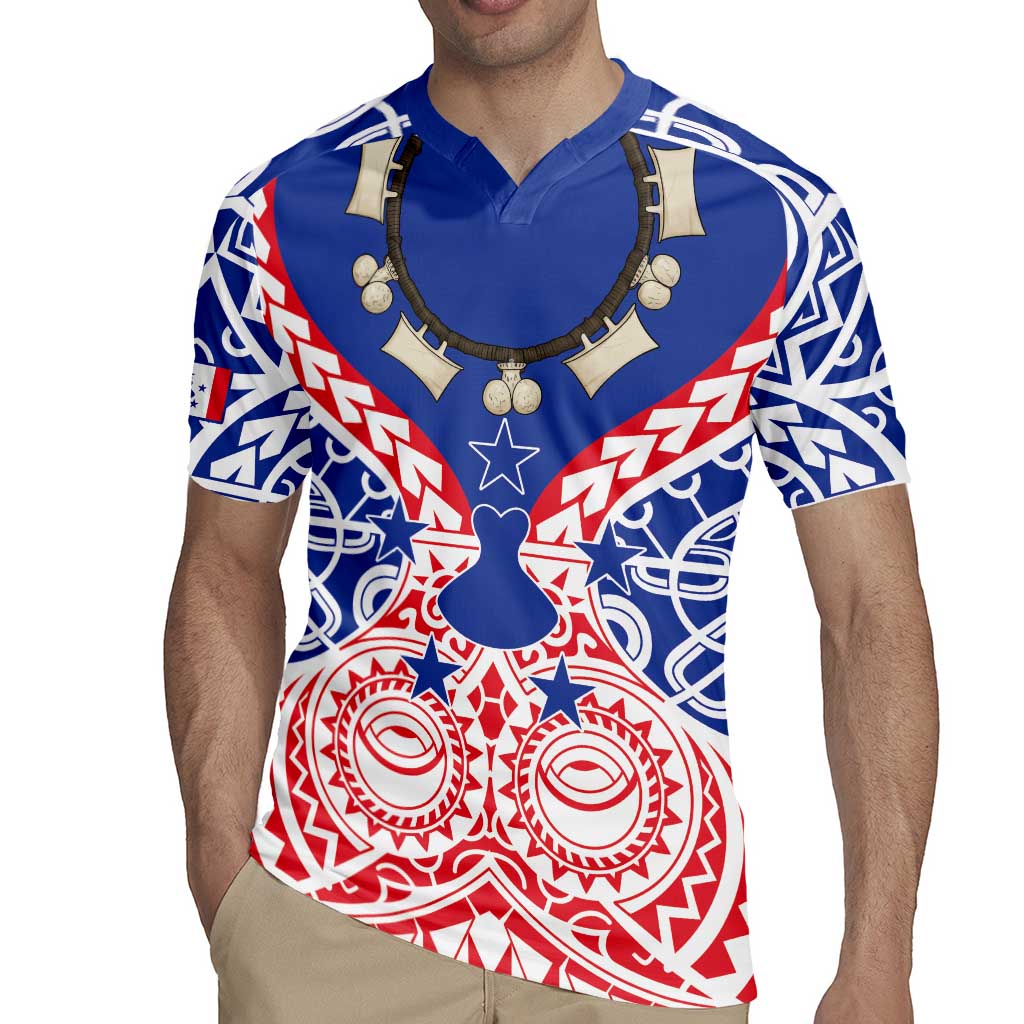 Austral Islands Rugby Jersey Tuhaa Pae Penu Stars Necklace Red LT14 - Polynesian Pride