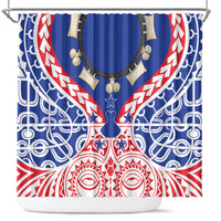 Austral Islands Shower Curtain Tuhaa Pae Penu Stars Necklace Red - Polynesian Pride