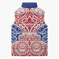 Austral Islands Sleeveless Puffer Jacket Tuhaa Pae Penu Stars Necklace Red - Polynesian Pride