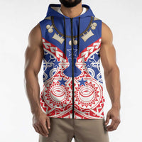 Austral Islands Sleeveless Zip Hoodie Tuhaa Pae Penu Stars Necklace Red LT14 - Polynesian Pride