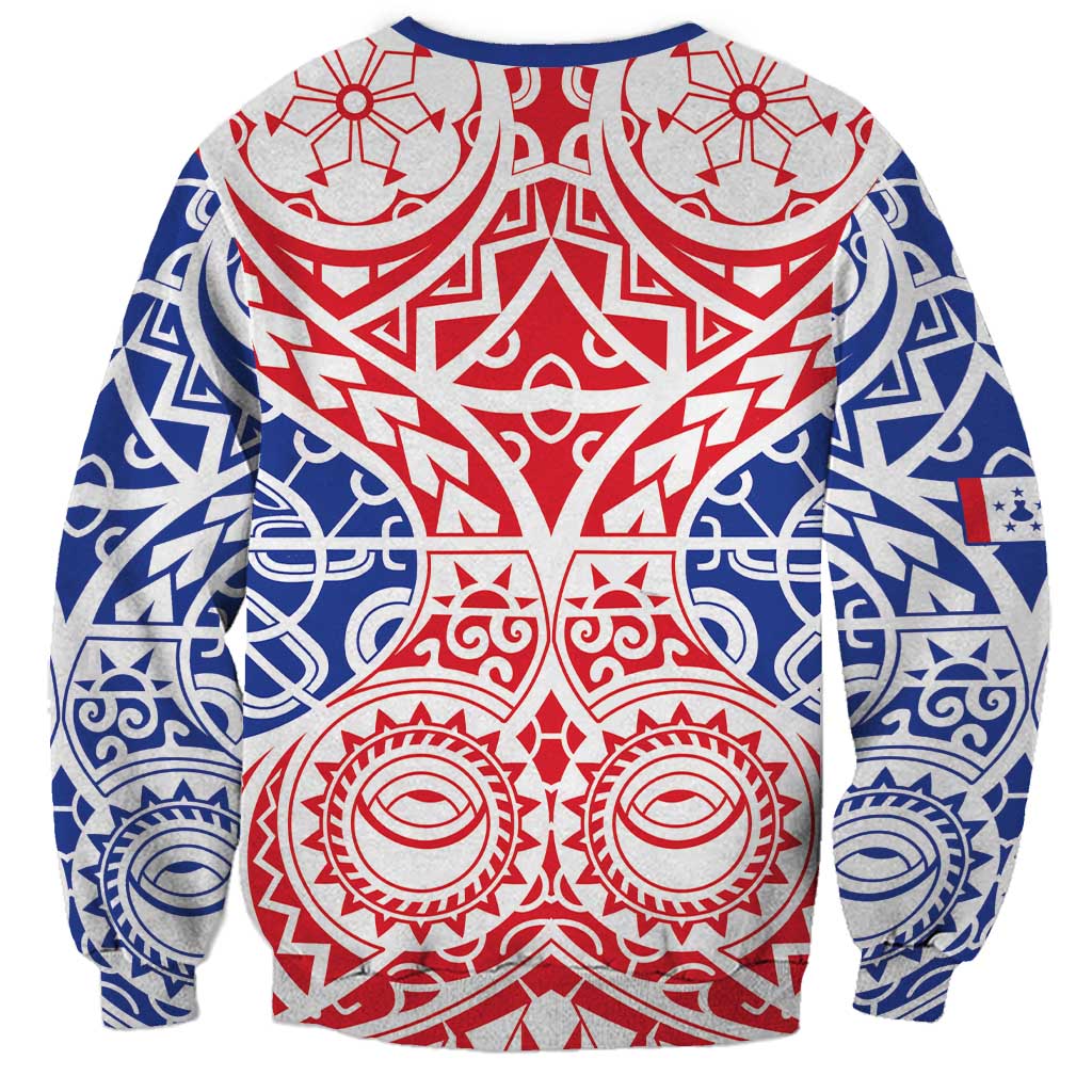 Austral Islands Sweatshirt Tuhaa Pae Penu Stars Necklace Red - Polynesian Pride