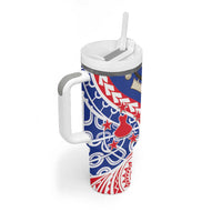 Austral Islands Tumbler With Handle Tuhaa Pae Penu Stars Necklace Red - Polynesian Pride